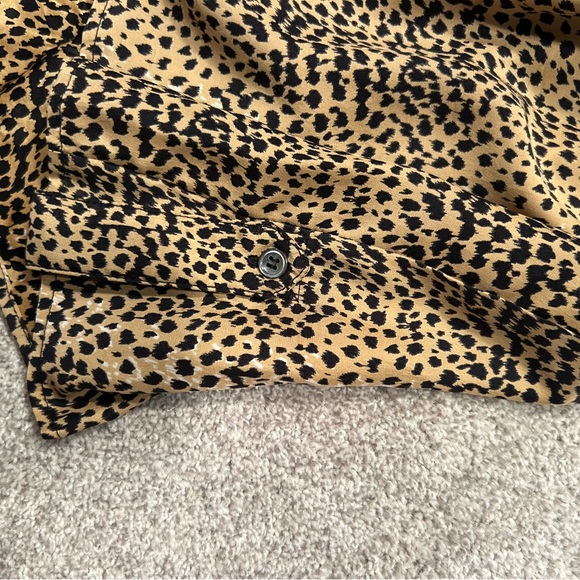Mara Hoffman Silk Leopard Print Button Down Open Back T-Shirt Dress - Picture 6 of 9